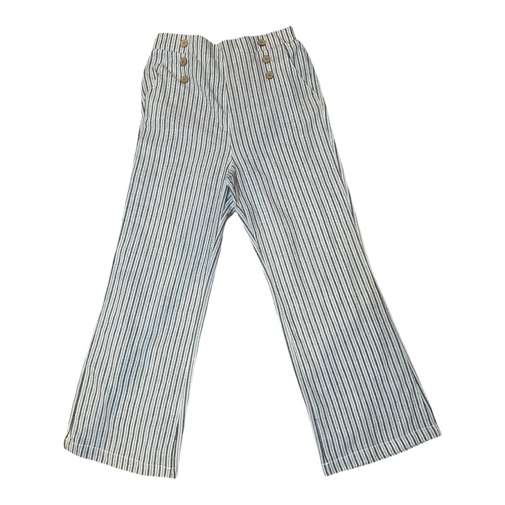 Cavalini Linen Black and White Wide Leg Pants